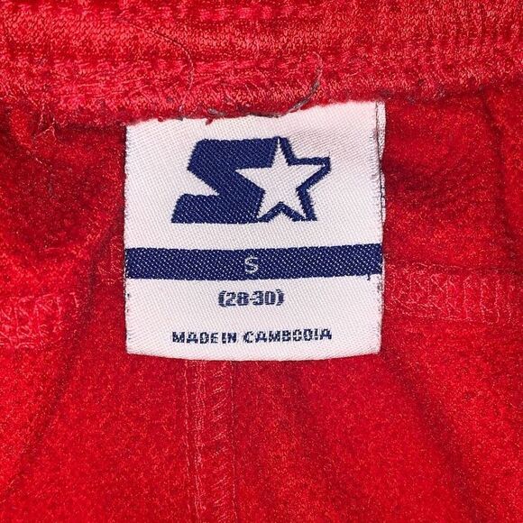 Starter Mens Size Small Pullon Athletic Track Pants Red Drawstring Waistband - Picture 2 of 7